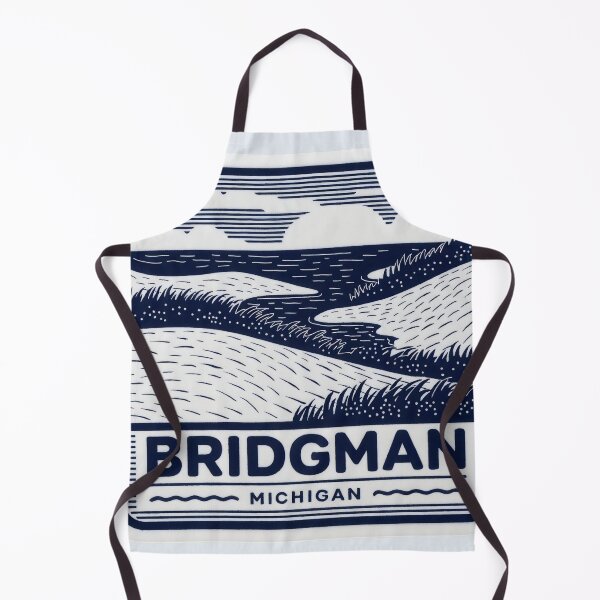 Item preview, Bridgman Michigan Vintage Woodcut Style Dune Art designed and sold by TheOldMittenIllustrated.
