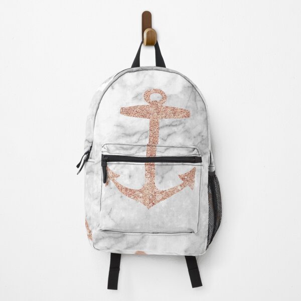 Item preview, 1980s preppy coastal chic white marble rose gold nautical anchor designed and sold by LEILA ART SPACE.