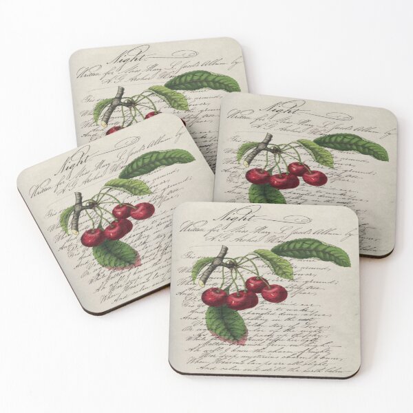 Item preview, dark academia french country botanical  vintage red cherry designed and sold by LEILA ART SPACE.