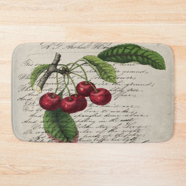 Item preview, dark academia french country botanical  vintage red cherry designed and sold by LEILA ART SPACE.