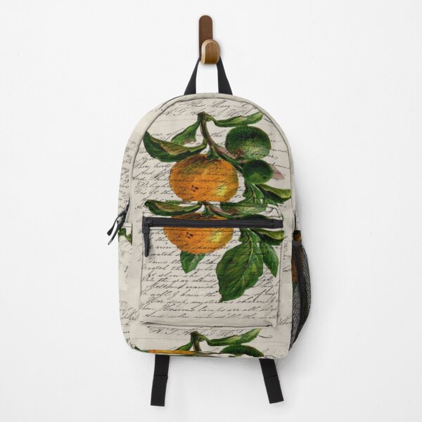 Item preview, scripts Shabby French botanical print mandarin orange designed and sold by LEILA ART SPACE.