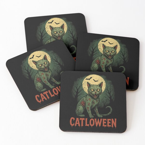 Item preview, Catloween Zombie Cat T-Shirt – Scary Evil Cat Halloween Design designed and sold by Trendora Studio.