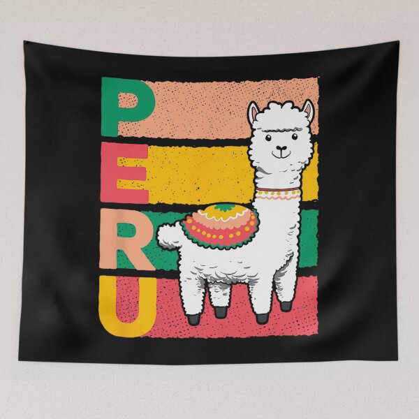 Artikelvorschau, Süße Lama Peru Illustration für einen Peruaner entworfen und verkauft von dynwhmkysyc33.