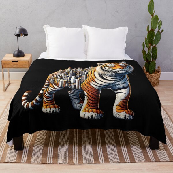 Item preview, Tiger with a big city on its body. designed and sold by ReneMM.