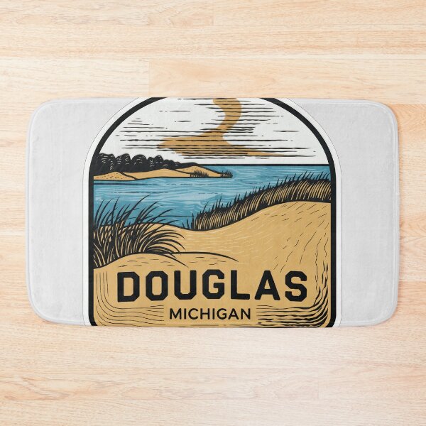 Item preview, Douglas Michigan Vintage Woodcut Style Dune Art designed and sold by TheOldMittenIllustrated.