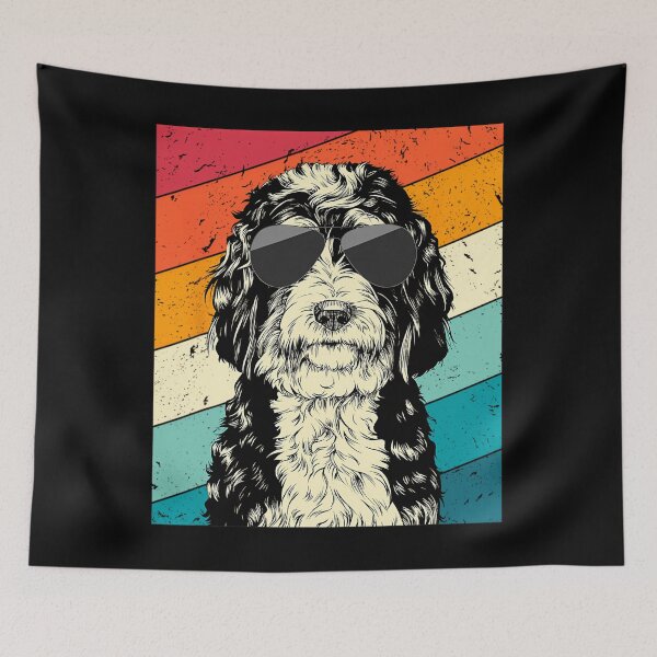 Item preview, Retro Vintage Bernedoodle with Sunglasses Dog Lovers 		 designed and sold by egzvxovrwwn37.