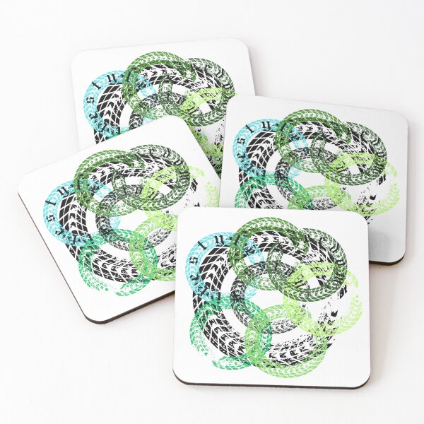 Item preview, Wheels of Emotion - Motorcycle Tire Marks Design Green designed and sold by Artistola.