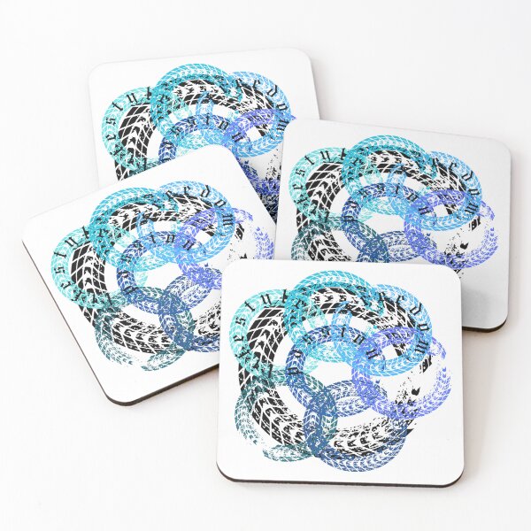 Item preview, Wheels of Emotion - Motorcycle Tire Marks Design Blue designed and sold by Artistola.