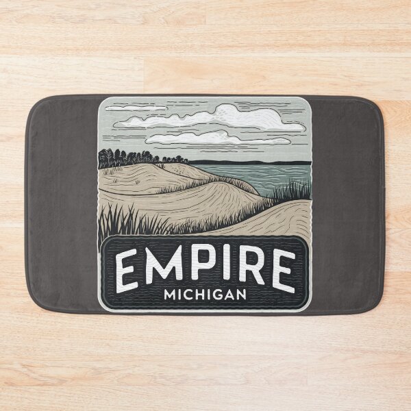 Item preview, Empire Michigan Vintage Woodcut Style Dune Art designed and sold by TheOldMittenIllustrated.