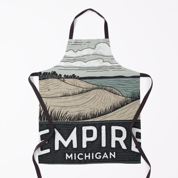 Item preview, Empire Michigan Vintage Woodcut Style Dune Art designed and sold by TheOldMittenIllustrated.