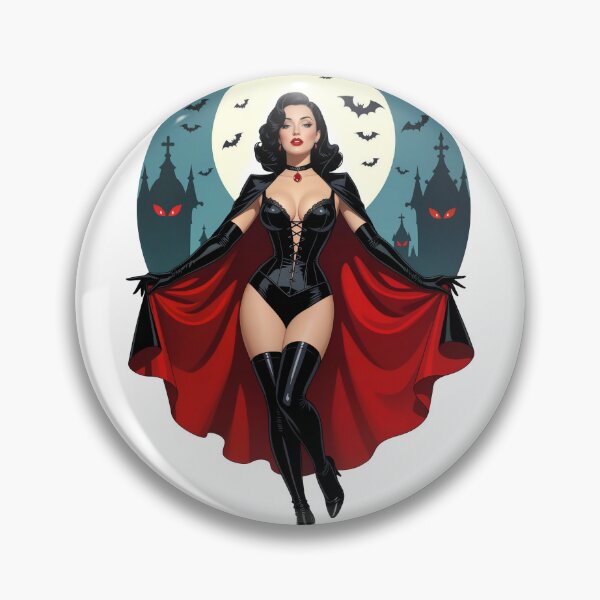 Item preview, Vampire Pinup Girl – Vintage 1940s Petty Style Halloween Art designed and sold by Lightning-Lace.