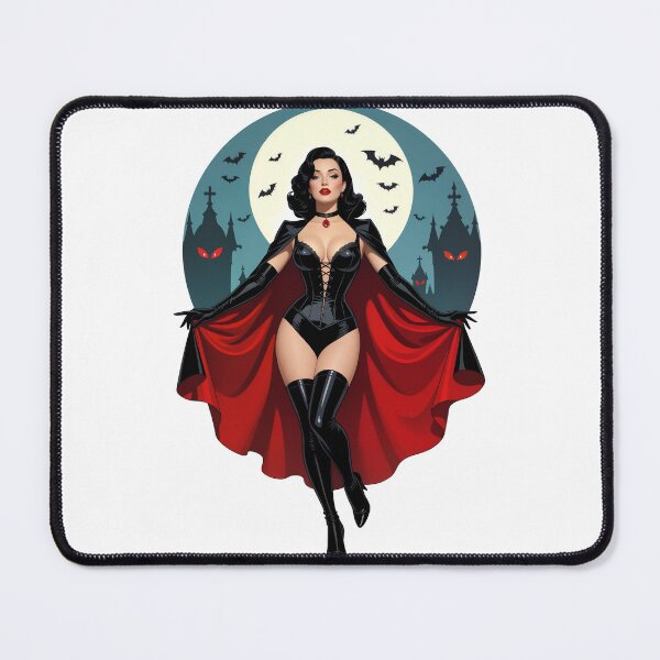 Item preview, Vampire Pinup Girl – Vintage 1940s Petty Style Halloween Art designed and sold by Lightning-Lace.