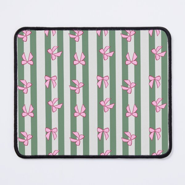Item preview, Pink Bows and Green Stripes Pattern designed and sold by OneThreeSix.