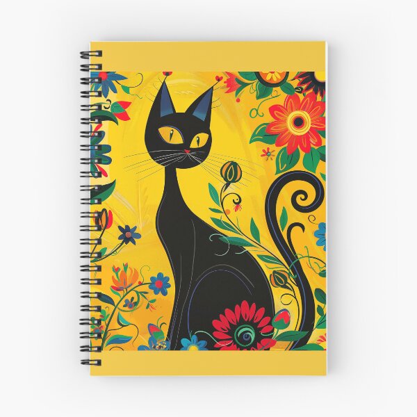 Item preview, Copy of Black Cat Folk Art Yellow Background designed and sold by xiao xuans.