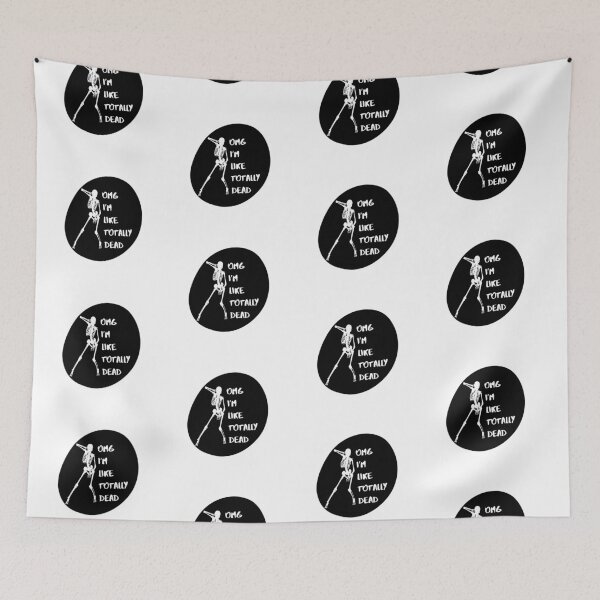 Item preview, OMG I'm Like Totally Dead | Dark Humor Halloween Skeleton Print designed and sold by Parasocialite.