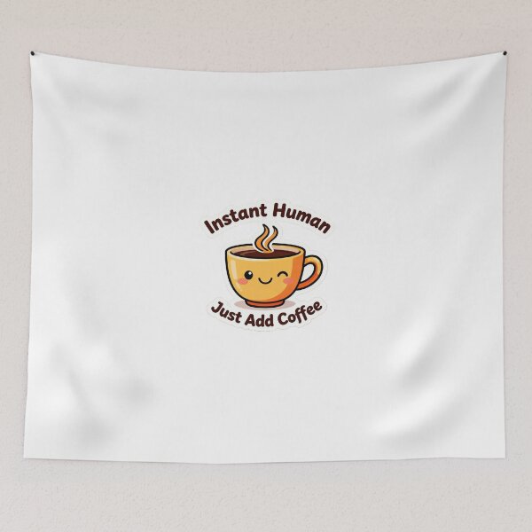 Item preview, Instant Human Just Add Coffee Funny Cute Coffee Sticker designed and sold by HKD-Design.