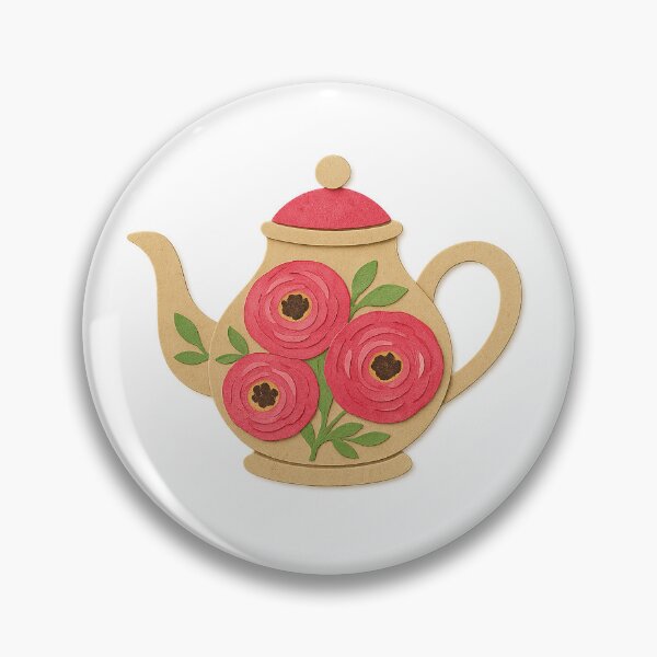 Item preview, Floral Teapot Papercut Watercolor Design designed and sold by Pacika.