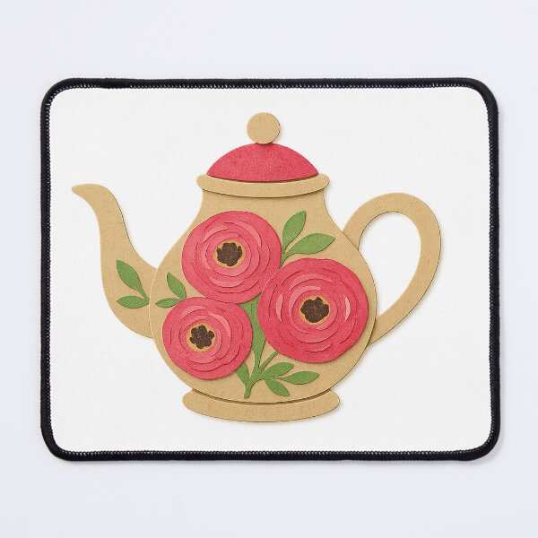 Item preview, Floral Teapot Papercut Watercolor Design designed and sold by Pacika.