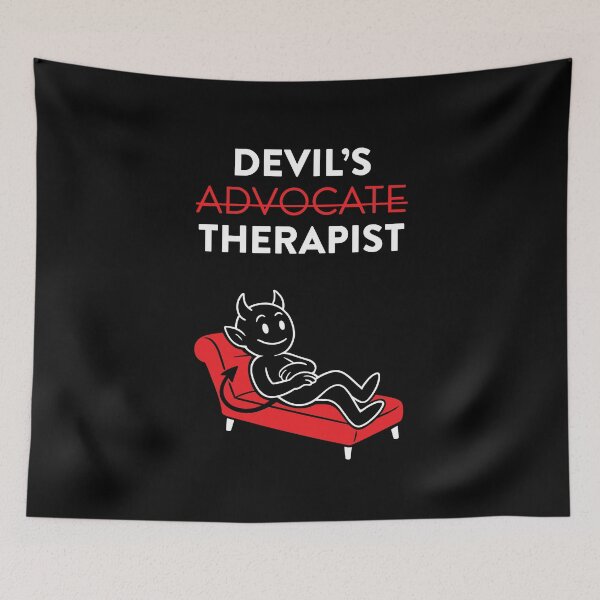 Item preview, Devil’s Therapist | Witty Cartoon Devil Artwork with a Chill Vibe designed and sold by Ovitees.