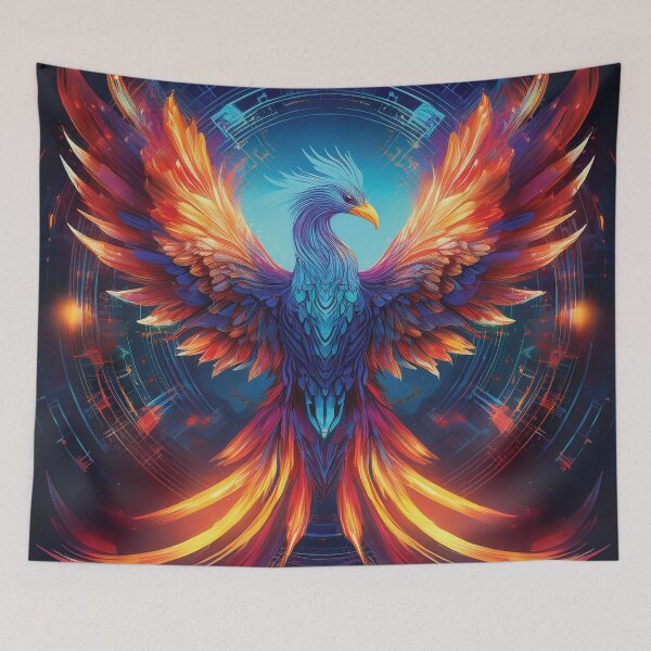 Item preview, Futuristic Phoenix Rising in Fiery Colors designed and sold by MDKey DESIGN.