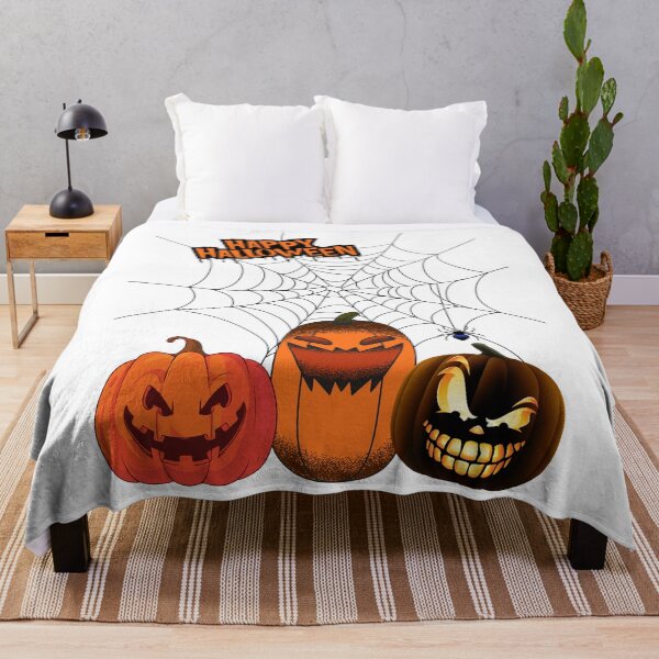 Item preview, Happy Halloween. Three Creepy Smiling Jack-o'-Lanterns. designed and sold by Dinasshop.