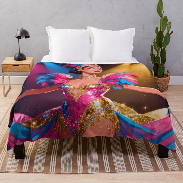 Item preview, Vibrant Showgirl Glam – Pink & Gold Sparkle Costume Stage Art designed and sold by zevorgue.
