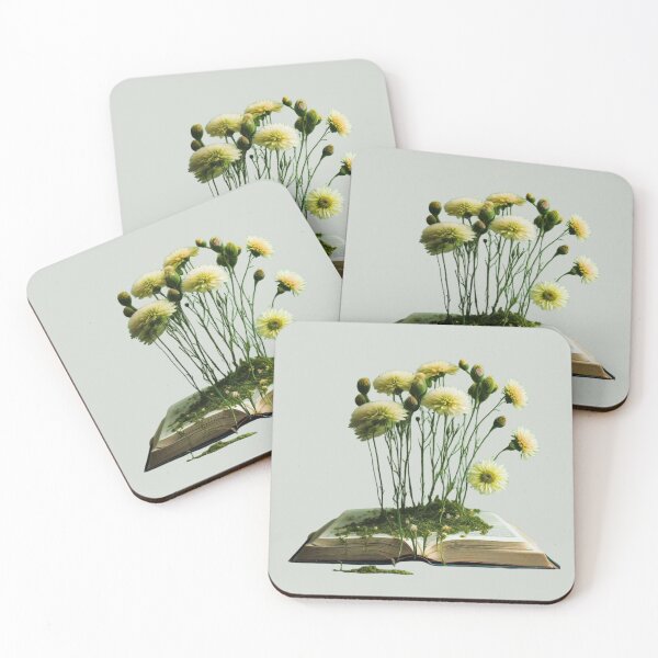 Item preview, Book Aesthetic Green Open Book With Flowers Growing From Book Girly designed and sold by MatthewViews.