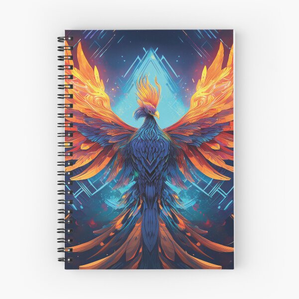 Item preview, Cosmic Blue Phoenix with Fiery Wings designed and sold by MDKey DESIGN.