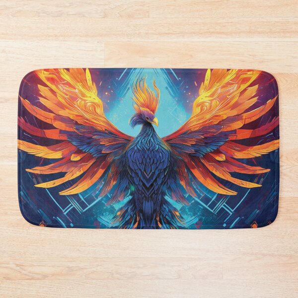Item preview, Cosmic Blue Phoenix with Fiery Wings designed and sold by MDKey DESIGN.