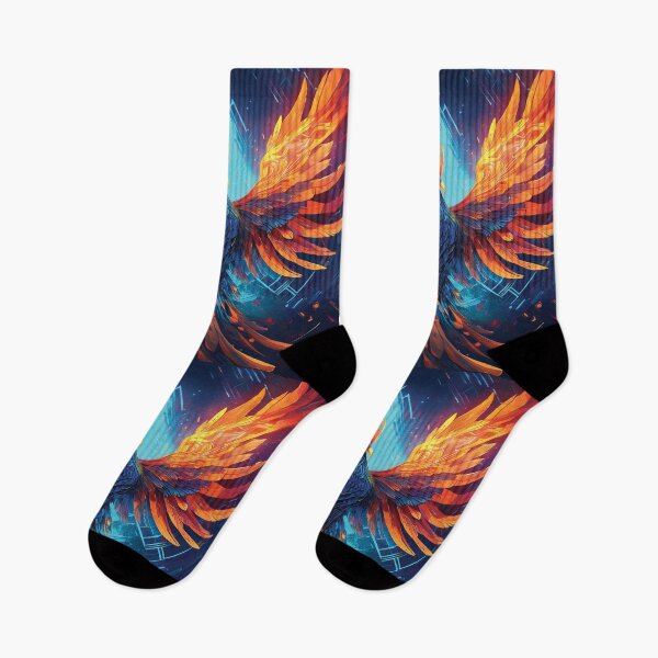 Item preview, Cosmic Blue Phoenix with Fiery Wings designed and sold by MDKey DESIGN.
