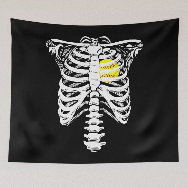 Item preview, Softball Heart Skeleton Rib Cage Halloween Love Softball 		 designed and sold by mmvfcyhty59.