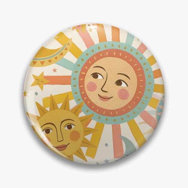 Item preview, Celestial Sun & Moon Pattern – Vintage Cosmic Vibes designed and sold by HotFluff.