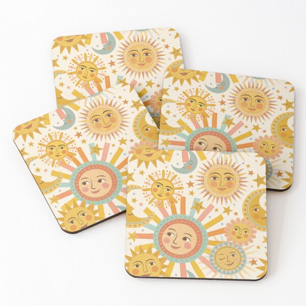 Item preview, Celestial Sun & Moon Pattern – Vintage Cosmic Vibes designed and sold by HotFluff.