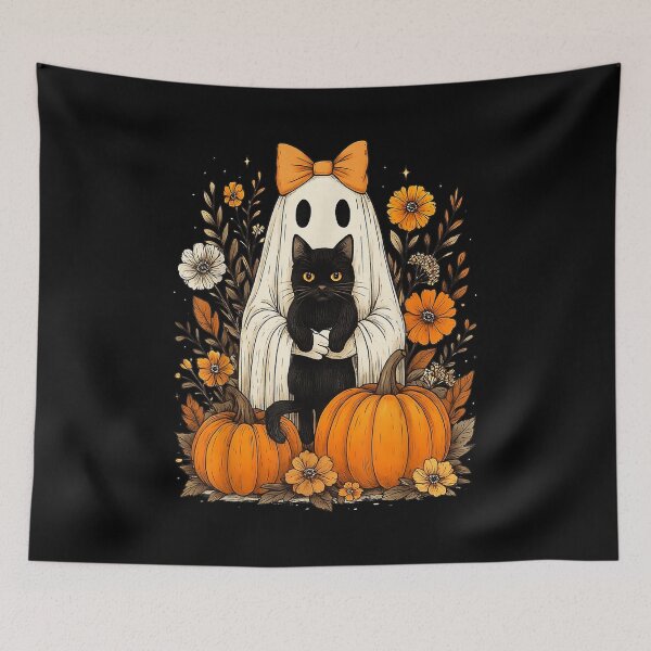 Item preview, Vintage Pumpkin Halloween and Black Cat designed and sold by BASKF.