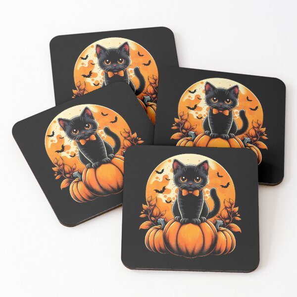Item preview, Pumpkin Halloween and Cute Black Cat designed and sold by BASKF.