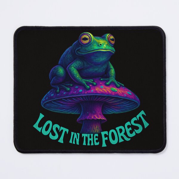 Item preview, Lost in the Forest – Psychedelic Frog on Mushroom designed and sold by Tatko Designs.