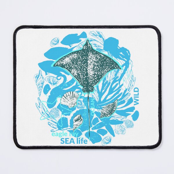 Item preview, Eagle ray with shells and seaweed designed and sold by bokasin.
