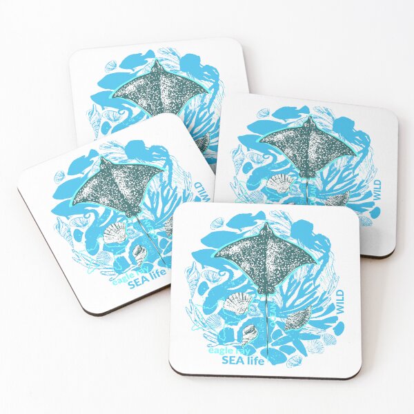 Item preview, Eagle ray with shells and seaweed designed and sold by bokasin.