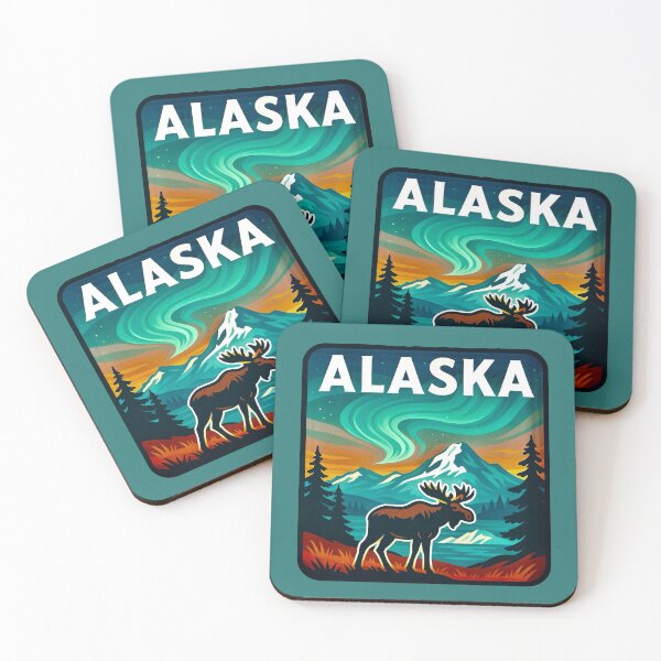 Item preview, Alaska Northern Lights & Moose designed and sold by Myra365Art.