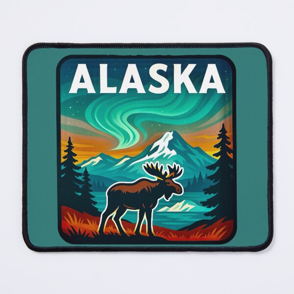 Item preview, Alaska Northern Lights & Moose designed and sold by Myra365Art.