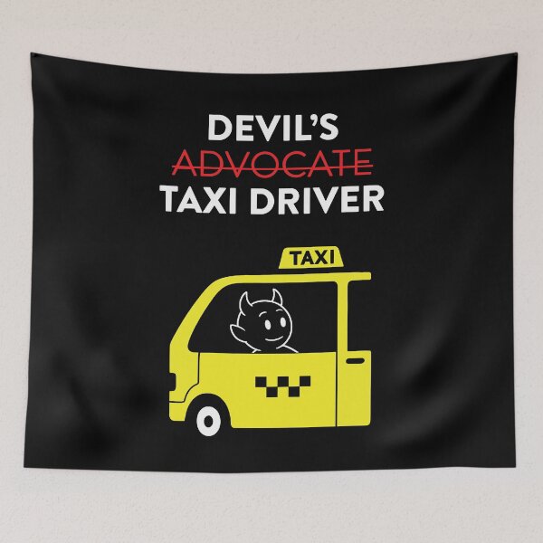 Item preview, Devil’s Taxi Driver | Witty Cartoon Devil Artwork with a Playful Twist designed and sold by Ovitees.