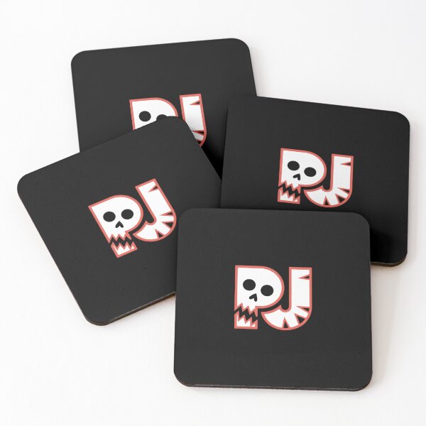 Item preview, P J Skull Monogram - Edgy Initial Typography Art designed and sold by Colorful-Garden.
