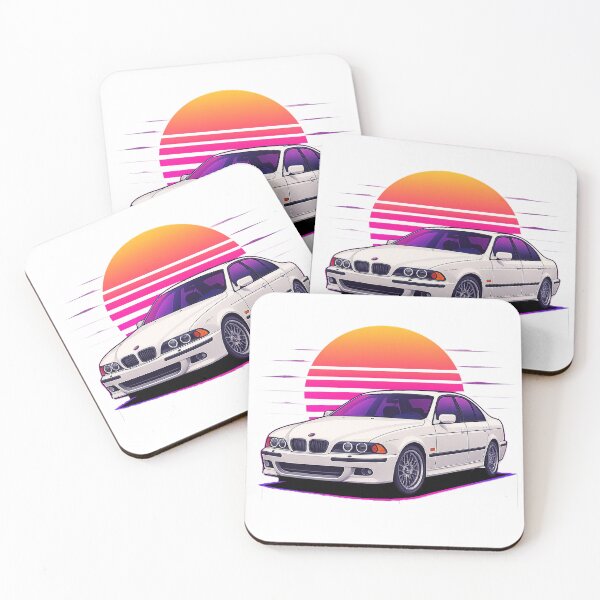 Item preview, German Youngtimer – White Synthwave Retro Neon Automotive Illustration designed and sold by fjurcev.