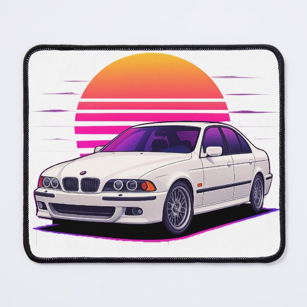 Item preview, German Youngtimer – White Synthwave Retro Neon Automotive Illustration designed and sold by fjurcev.