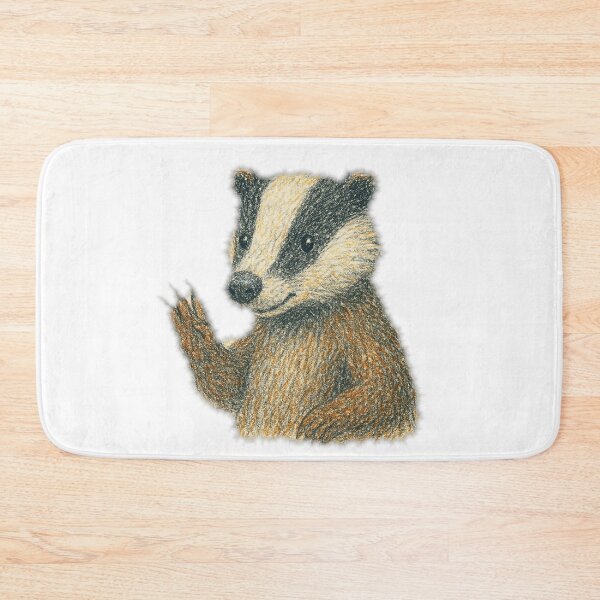 Item preview, Badger greeting — pencil illustration designed and sold by JOANNASKAH.