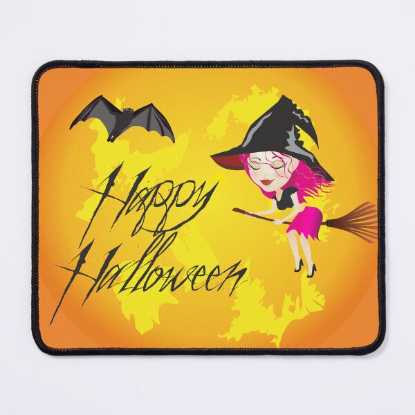Item preview, Halloween full moon with cartoon witch and a bat designed and sold by NataBro.