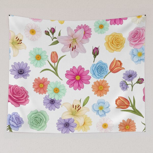 Item preview, Colorful Floral Pattern – Vintage Botanical Flowers designed and sold by ShabanMerch.