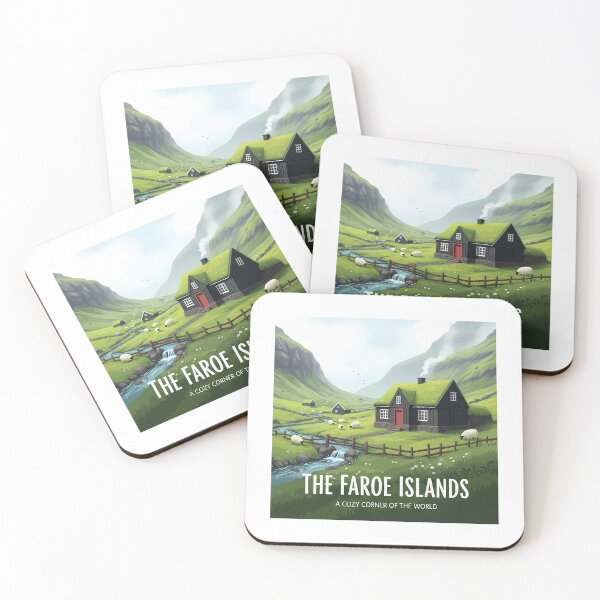 Item preview, The Faroe Islands - Cozy Cottagecore Hobbit House Landscape designed and sold by Digital Dreams Arts.