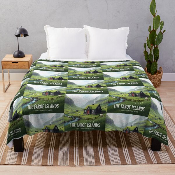 Item preview, The Faroe Islands - Cozy Cottagecore Hobbit House Landscape designed and sold by Digital Dreams Arts.