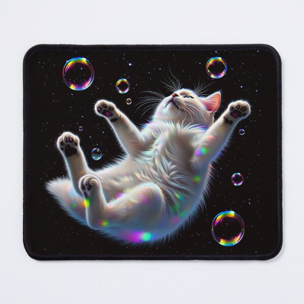 Item preview, Floating Cat in Bubbles designed and sold by The Masked Designer.